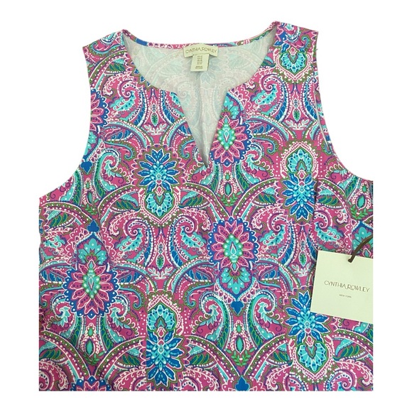 Cynthia Rowley Paisley Print Pink summer Dress Size 12 NWT - Picture 5 of 11